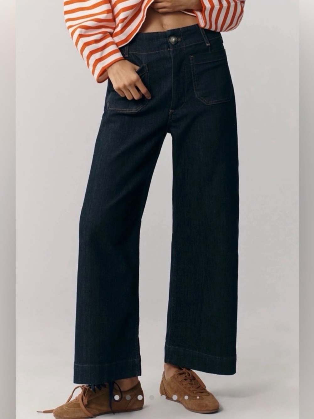 Maeve Collete Dark Indigo Wide-Leg Jeans